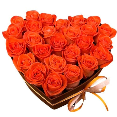 Orange Roses Flower Box