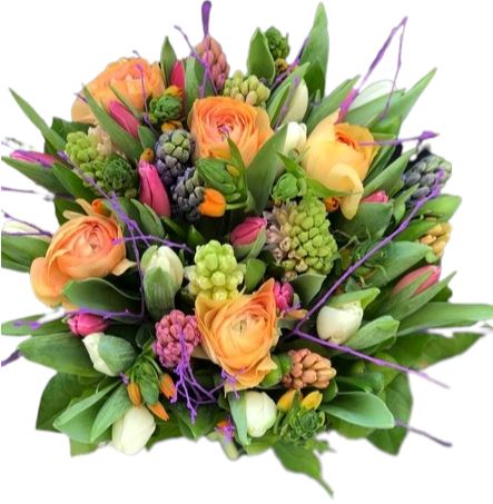 Orange spring flowers bouquet