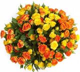 Orange & Yellow Spray Roses Bouquet - Flowers Box London