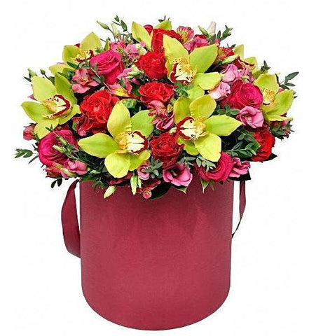 Orchids and Roses Hat Box