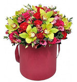 Orchids and Roses Hat Box - Flowers Box London