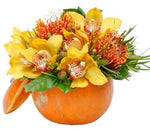 Orchids Pumpkin Arrangement