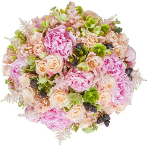 Pastel Peach Bouquet - Flowers Box London