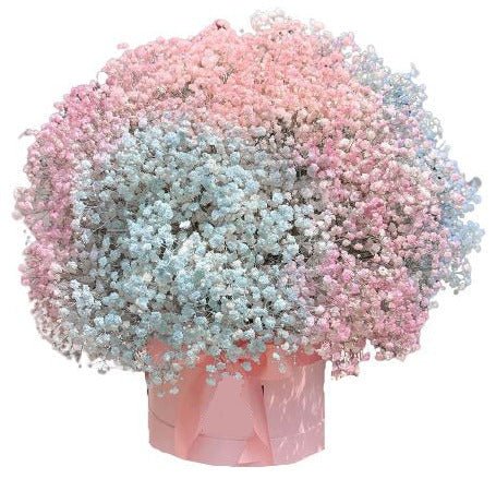 Pastel Pink and Blue Baby's Breath Box - Flowers Box London