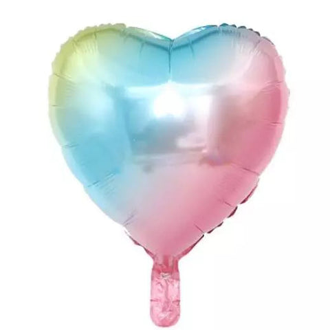Pastel Rainbow Heart Foil Balloon (18inch)