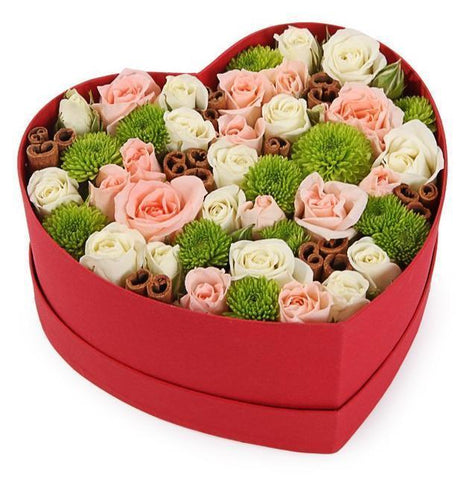 Pastel Roses Heart Box