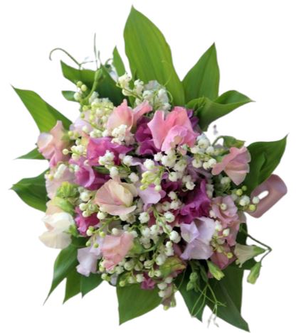 Pastel Sweet Pea and Lily of Valley Bouquet