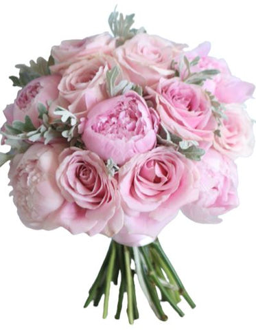Peonies and Pink Avalanche Roses Bridal Bouquet
