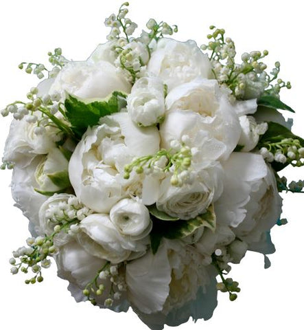 Peonies with Ranunculus and Lily of Valley Bouquet