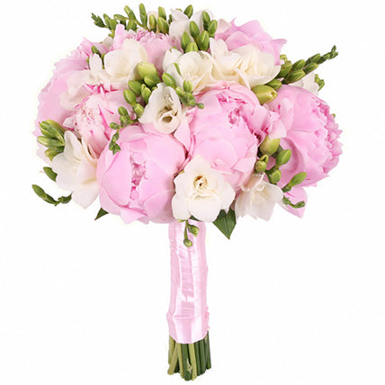 Pink Peony & Freesias Bouquet