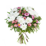 Pink Alstroemeria and White Chrysanthemum Bouquet - Flowers Box London