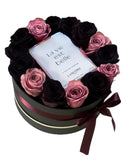 Pink and Black Roses Perfume Box - Flowers Box London