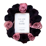 Pink and Black Roses Perfume Box - Flowers Box London