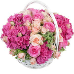 Pink and Peach Flower Basket