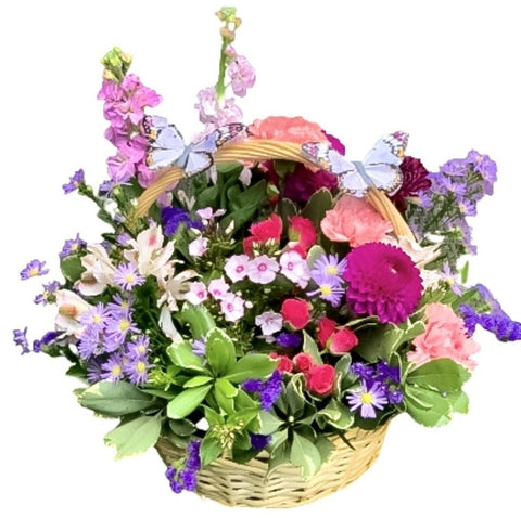 Pink and Purple Flower Basket