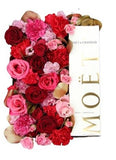 Pink and Red Flowers with Champagne Gift Box