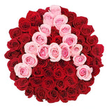 Pink and Red Roses Initial Flower Box - Flowers Box London