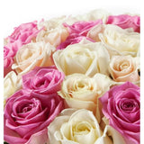 Pink and White Roses Bouquet - Flowers Box London
