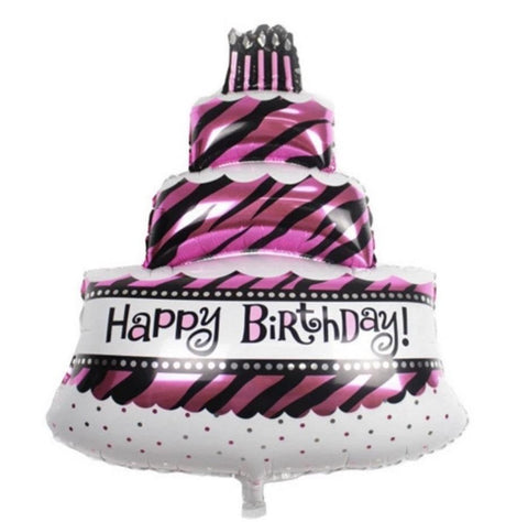 Pink Balloon Birthday Cake 39x23 inch