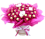 Pink Box of Chocolates with Phalaenopsis Flowers