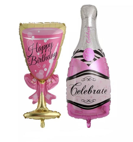 Pink Champagne Suit and a Glass of Balloon - Flowers Box London