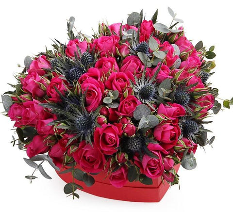 Heart Shaped Flower Box. Roses, tulips, orchids – Flowers Box London