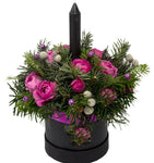 Pink Christmas Box with Candle - Flowers Box London