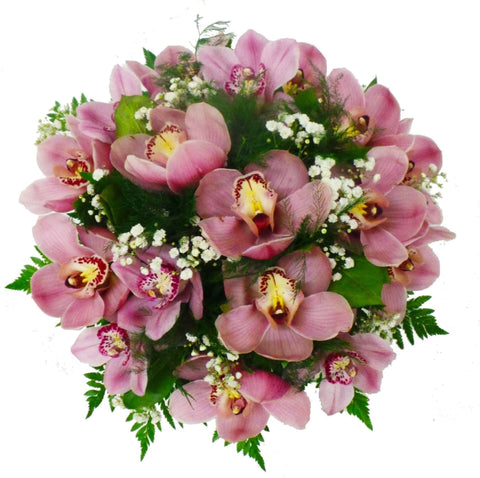 Pink Cymbidium Orchids Bouquet - Flowers Box London