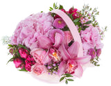 Pink Feelings in a Basket - Flowers Box London