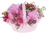 Pink Feelings in a Basket - Flowers Box London