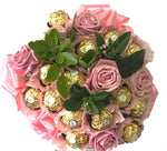 Pink Ferrero Rocher Chocolate Bouquet with Roses