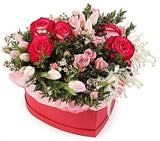 Pink Garden Heart Box - Flowers Box London