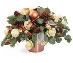 Pink Gold Christmas Arrangement Box - Flowers Box London