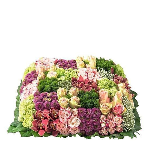 Pink & Green Cushion - Flowers Box London