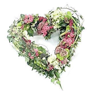 Pink & Green Woodland Open Heart - Flowers Box London
