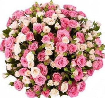 Pink & Ivory Spray Roses Bouquet – Elegant Flower Delivery to London ...