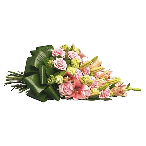 Pink Lily and Roses Sheaf - Flowers Box London