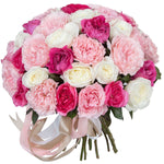 Pink Palette Garden Roses Bouquet - Flowers Box London
