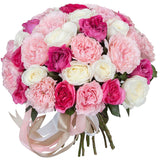 Pink Palette Garden Roses Bouquet - Flowers Box London