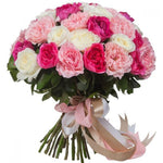 Pink Palette Garden Roses Bouquet - Flowers Box London