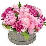 Pink Peony and Roses Hat Box