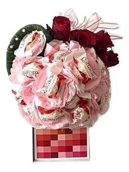 Pink Raffaello Chocolate Bouquet with Roses