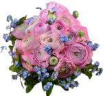 Forget me not and ranunculus bouquet