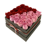Pink & Red Roses Box - Flowers Box London