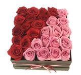 Pink & Red Roses Box - Flowers Box London