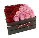 Pink & Red Roses Box - Flowers Box London