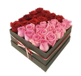 Pink & Red Roses Box - Flowers Box London