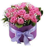 Pink Roses and Baby's Breath Box - Flowers Box London