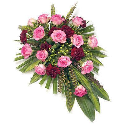 Pink Roses Funeral Spray - Flowers Box London