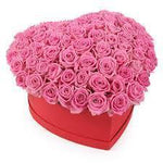 Pink Roses Heart Box